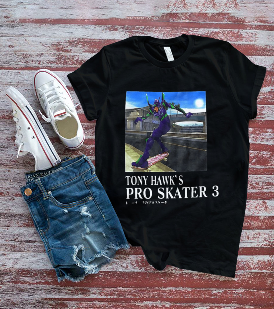 Tony Hawk's Pro Skater 3 Evangelion Crossover Skating Scene T-Shirt