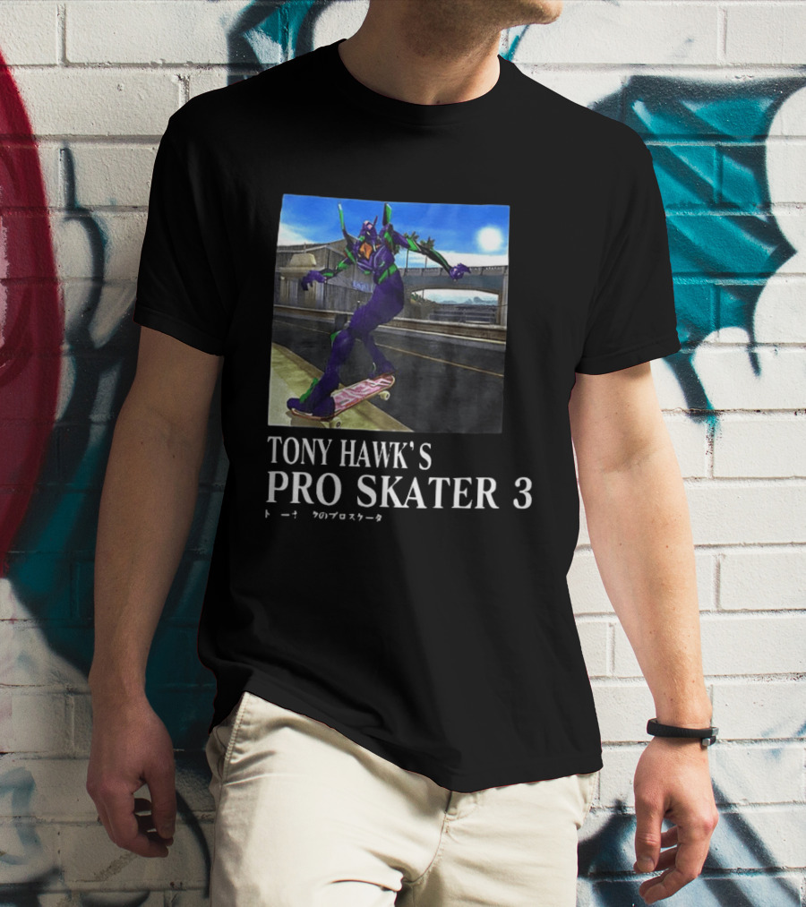 Tony Hawk's Pro Skater 3 Evangelion Crossover Skating Scene T-Shirt