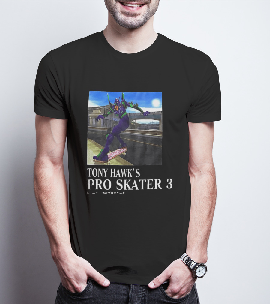 Tony Hawk's Pro Skater 3 Evangelion Crossover Skating Scene T-Shirt