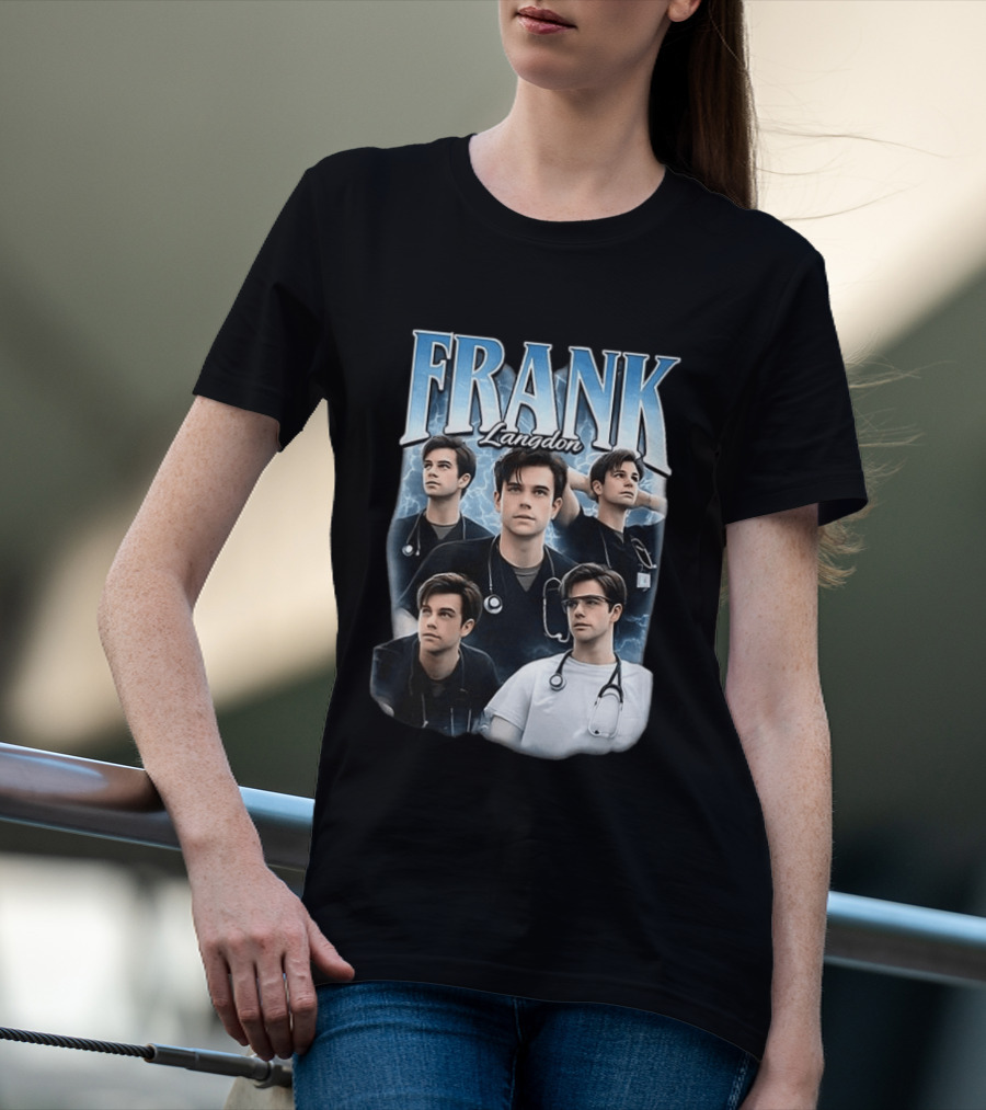 FRANK Langdon Doctor Character Lightning Background Stethoscope T-Shirt