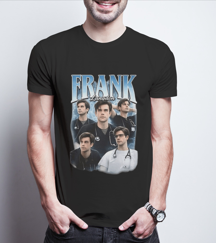 FRANK Langdon Doctor Character Lightning Background Stethoscope T-Shirt