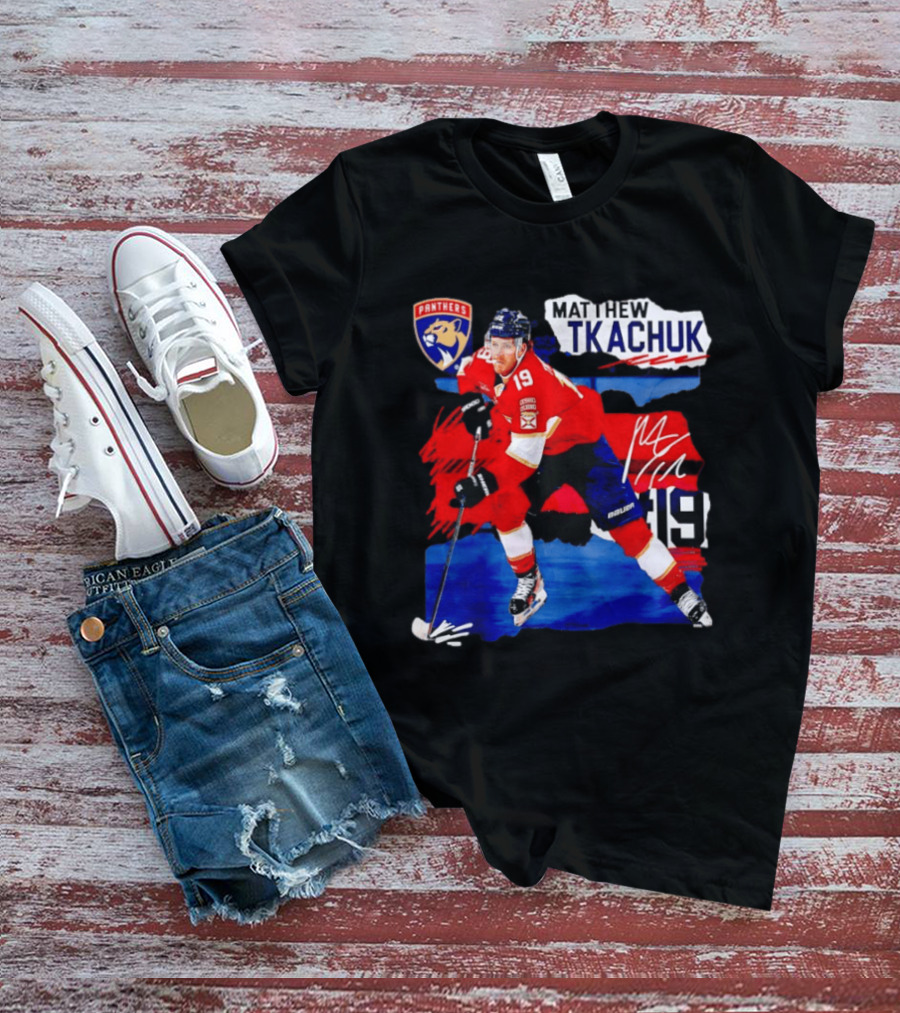 Matthew Tkachuk 19 Florida Panthers NHL Hockey Player Image T-Shirt