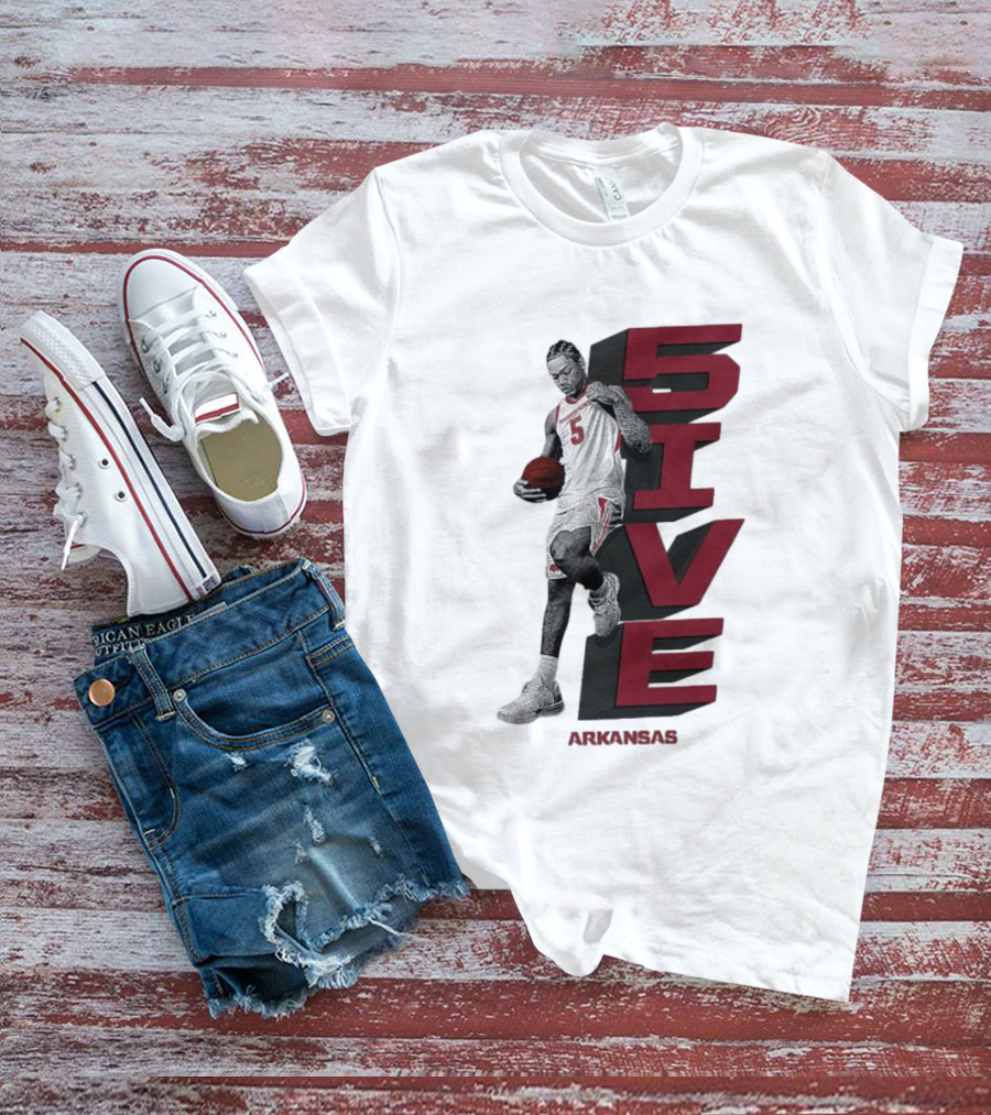 Darius Acuff Jr. 5ive Arkansas Razorbacks Basketball Player T-Shirt