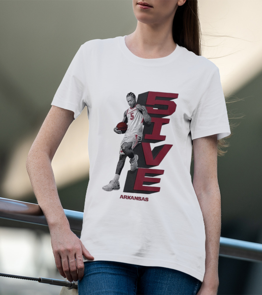 Darius Acuff Jr. 5ive Arkansas Razorbacks Basketball Player T-Shirt