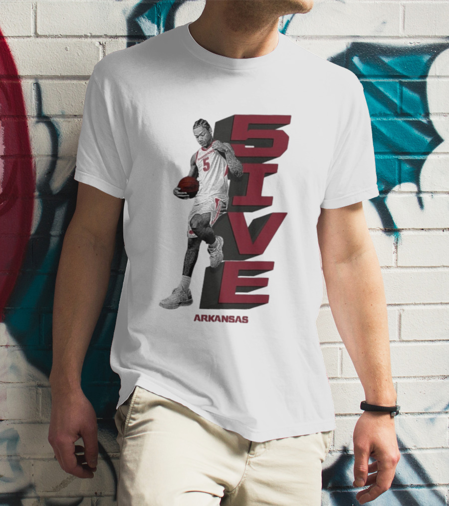 Darius Acuff Jr. 5ive Arkansas Razorbacks Basketball Player T-Shirt