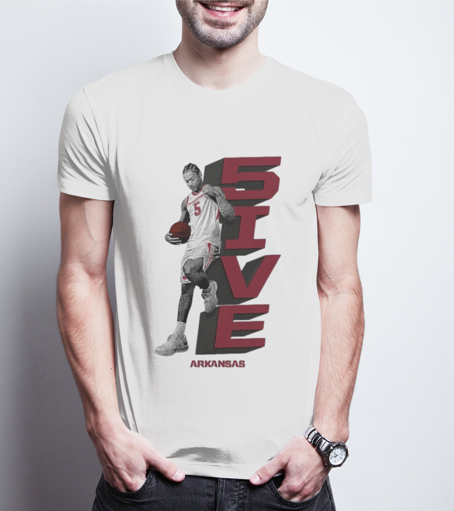 Darius Acuff Jr. 5ive Arkansas Razorbacks Basketball Player T-Shirt