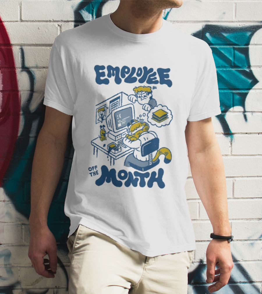 Employee Of The Month Henrique Torres Cat Sleeping Computer Sandwich T-Shirt