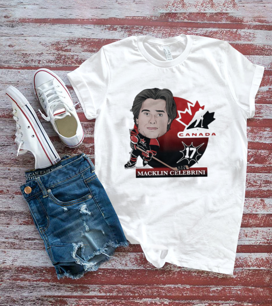 Hockey Canada Macklin Celebrini 17 Canada Leaf T-Shirt