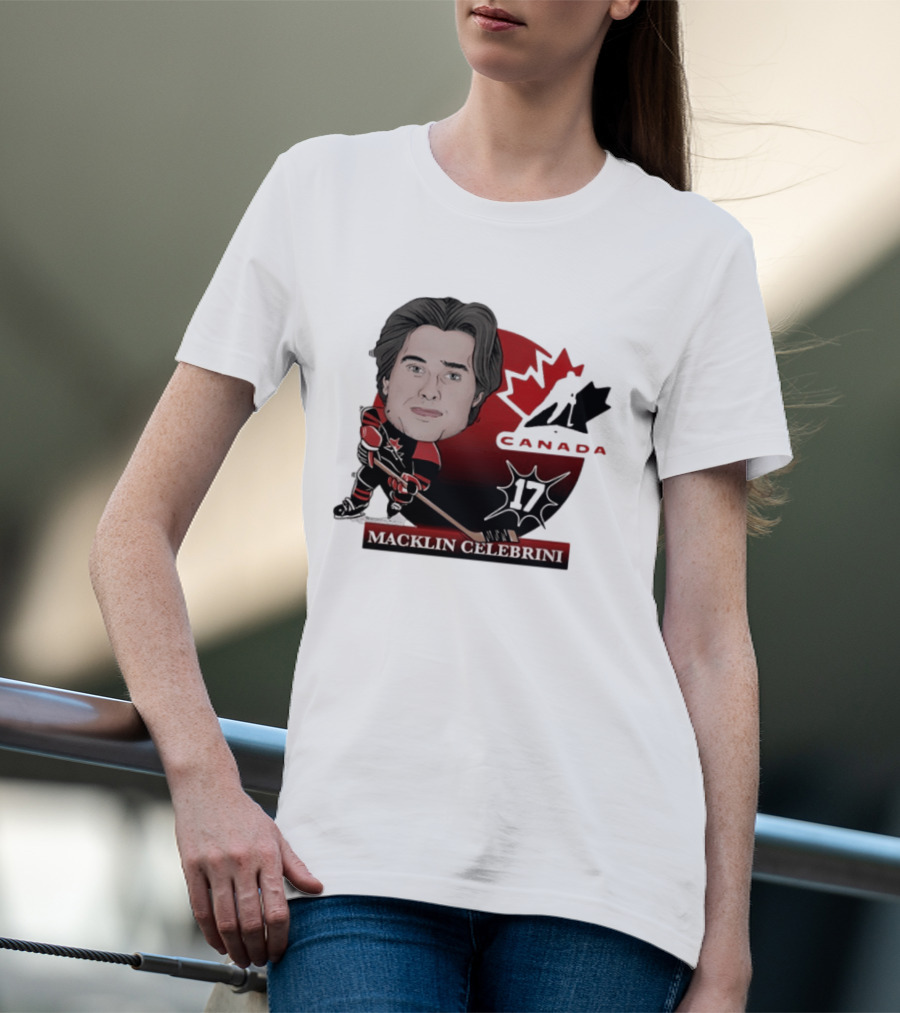 Hockey Canada Macklin Celebrini 17 Canada Leaf T-Shirt