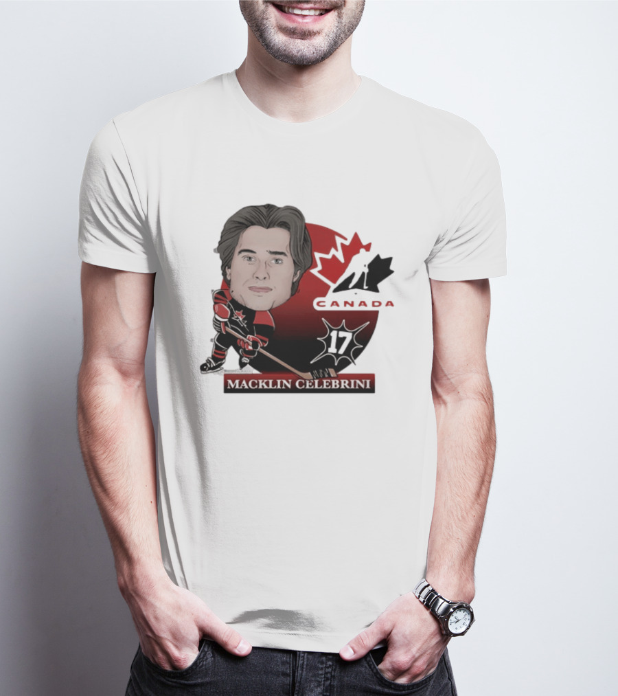Hockey Canada Macklin Celebrini 17 Canada Leaf T-Shirt