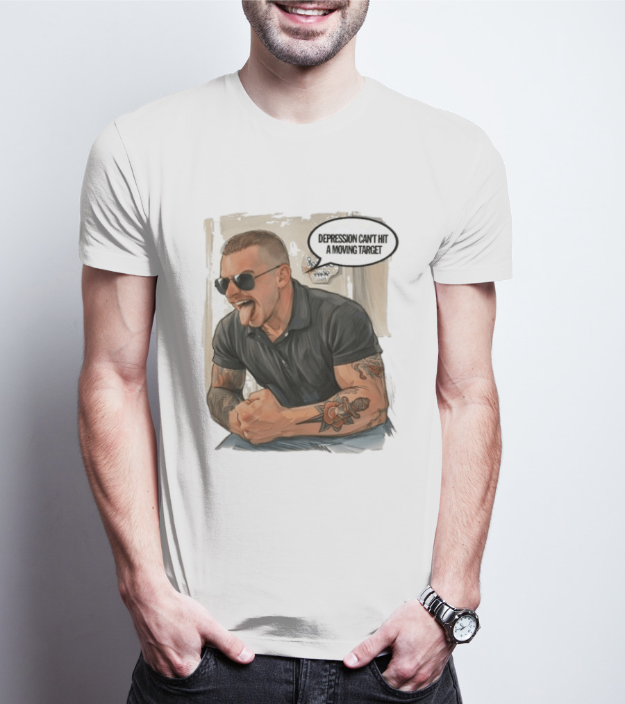 Joey Keegan Flex Pose Depression Can't Hit A Moving Target T-Shirt