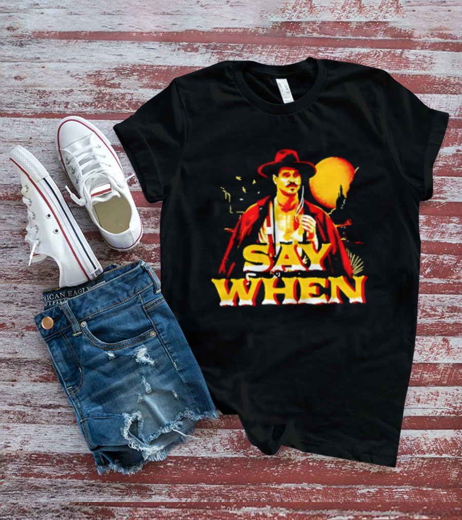 Doc Holliday Tombstone Say When Iconic Movie T-Shirt