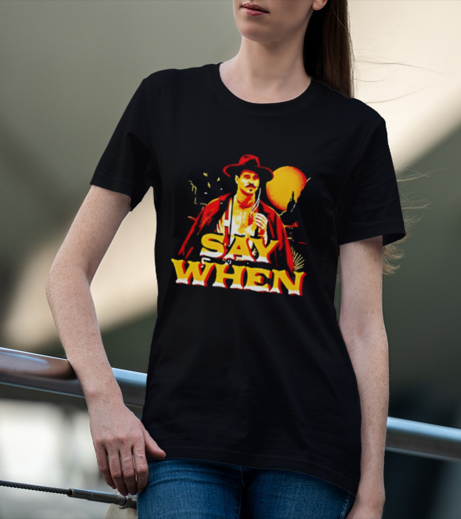 Doc Holliday Tombstone Say When Iconic Movie T-Shirt