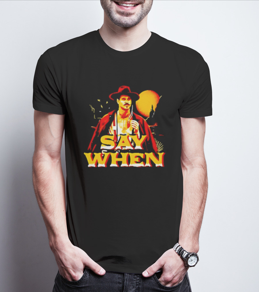 Doc Holliday Tombstone Say When Iconic Movie T-Shirt