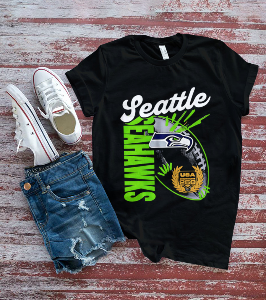 Seattle Seahawks USA 250 Gold Standard Football T-Shirt