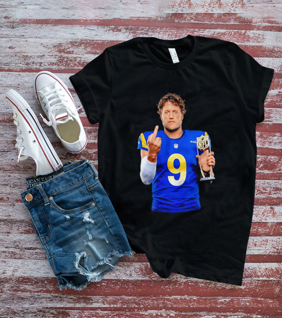 Matthew Stafford Los Angeles Rams 2025 MVP Gesture NFL Trophy T-Shirt