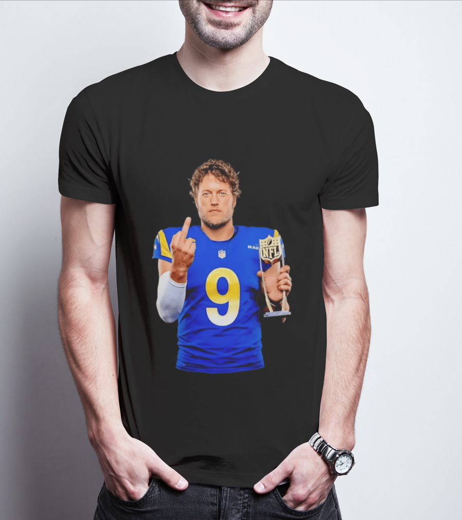 Matthew Stafford Los Angeles Rams 2025 MVP Gesture NFL Trophy T-Shirt