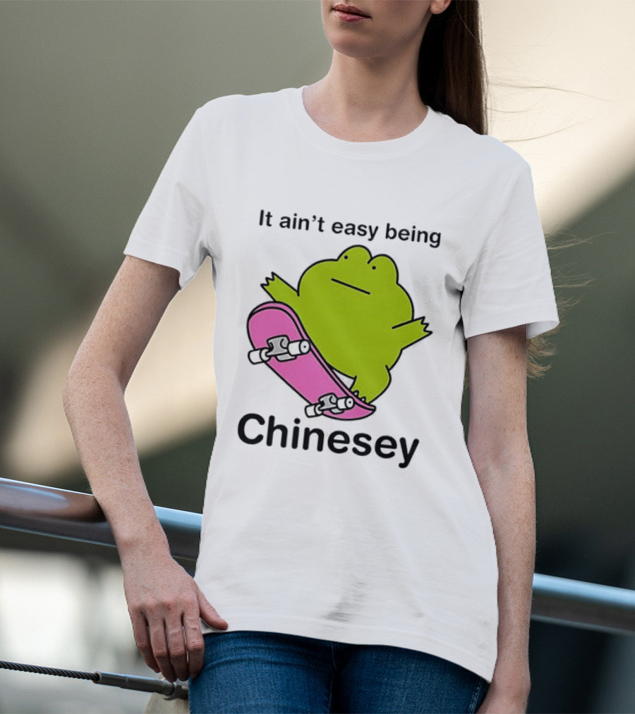 It Ain't Easy Being Chinesey Kawaii Frog On Skateboard T-Shirt