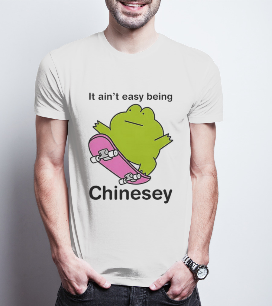 It Ain't Easy Being Chinesey Kawaii Frog On Skateboard T-Shirt