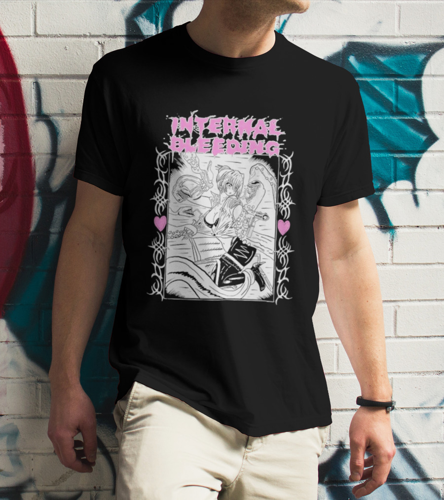 Internal Bleeding Anime Pastel Aesthetic Manga Style Hearts T-Shirt
