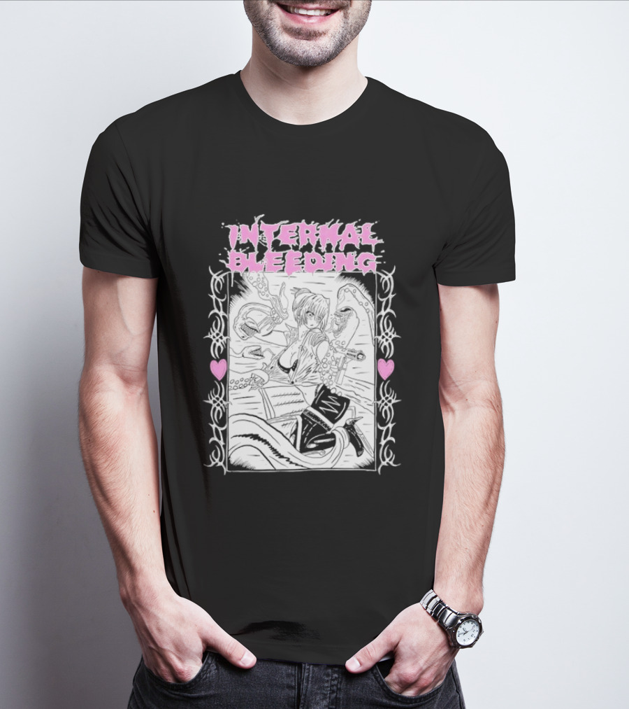 Internal Bleeding Anime Pastel Aesthetic Manga Style Hearts T-Shirt