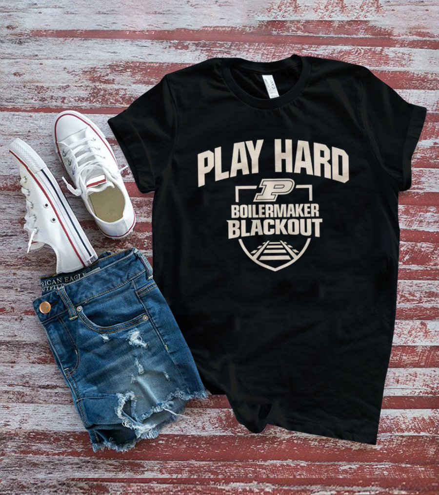 Purdue Boilermaker Blackout Play Hard 2026 P T-Shirt