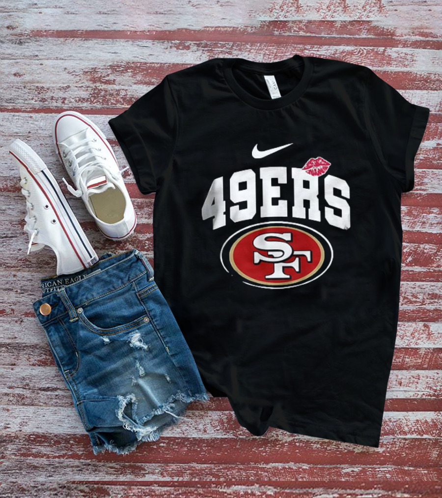 Nike San Francisco 49ers 49ers SF Lip Print Kiss Mark T-Shirt