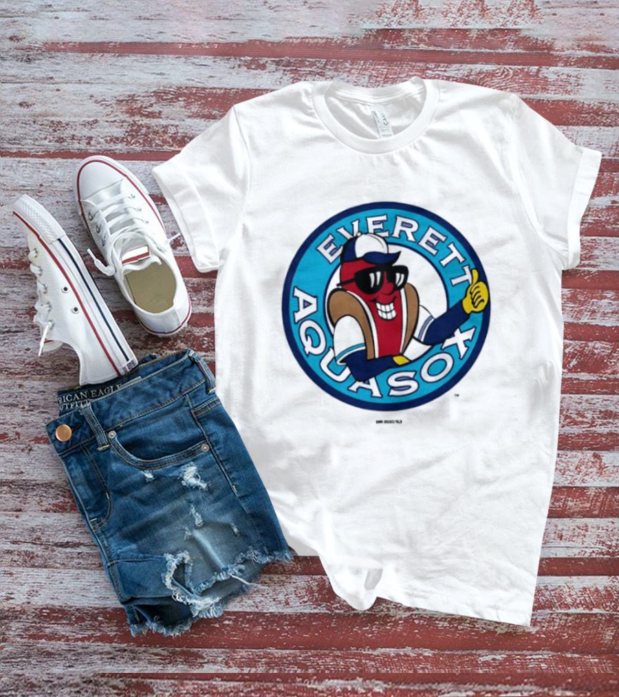 Everett AquaSox Frank Logo Baseball Team Mascot Thumbs Up T-Shirt