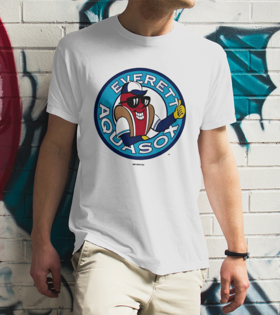 Everett AquaSox Frank Logo Baseball Team Mascot Thumbs Up T-Shirt