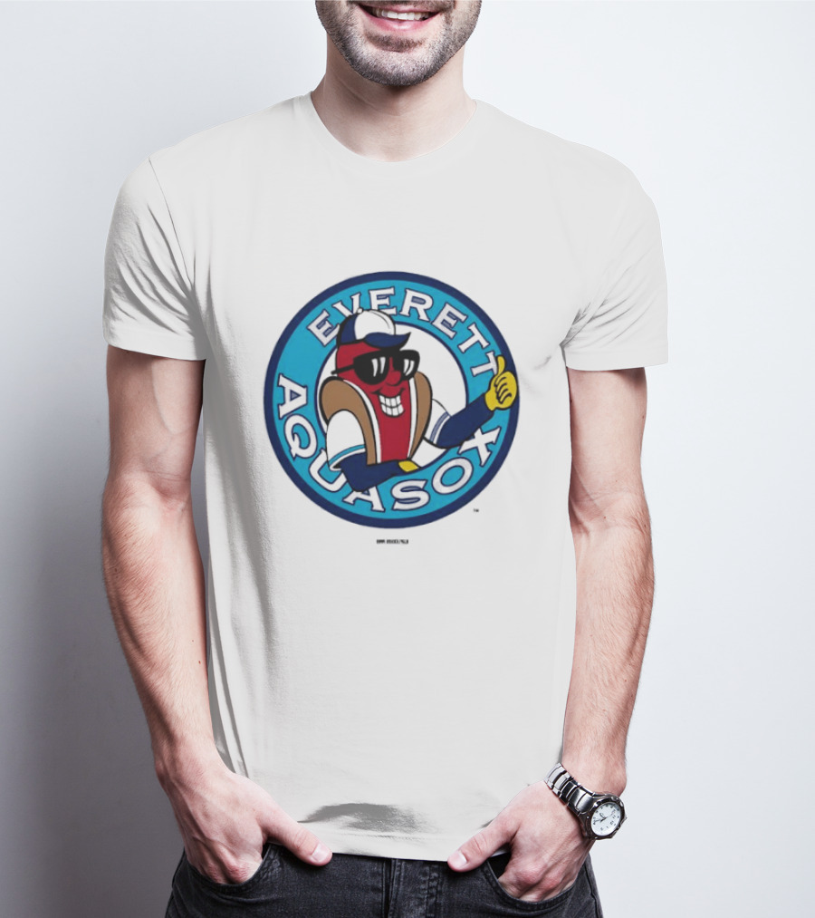 Everett AquaSox Frank Logo Baseball Team Mascot Thumbs Up T-Shirt