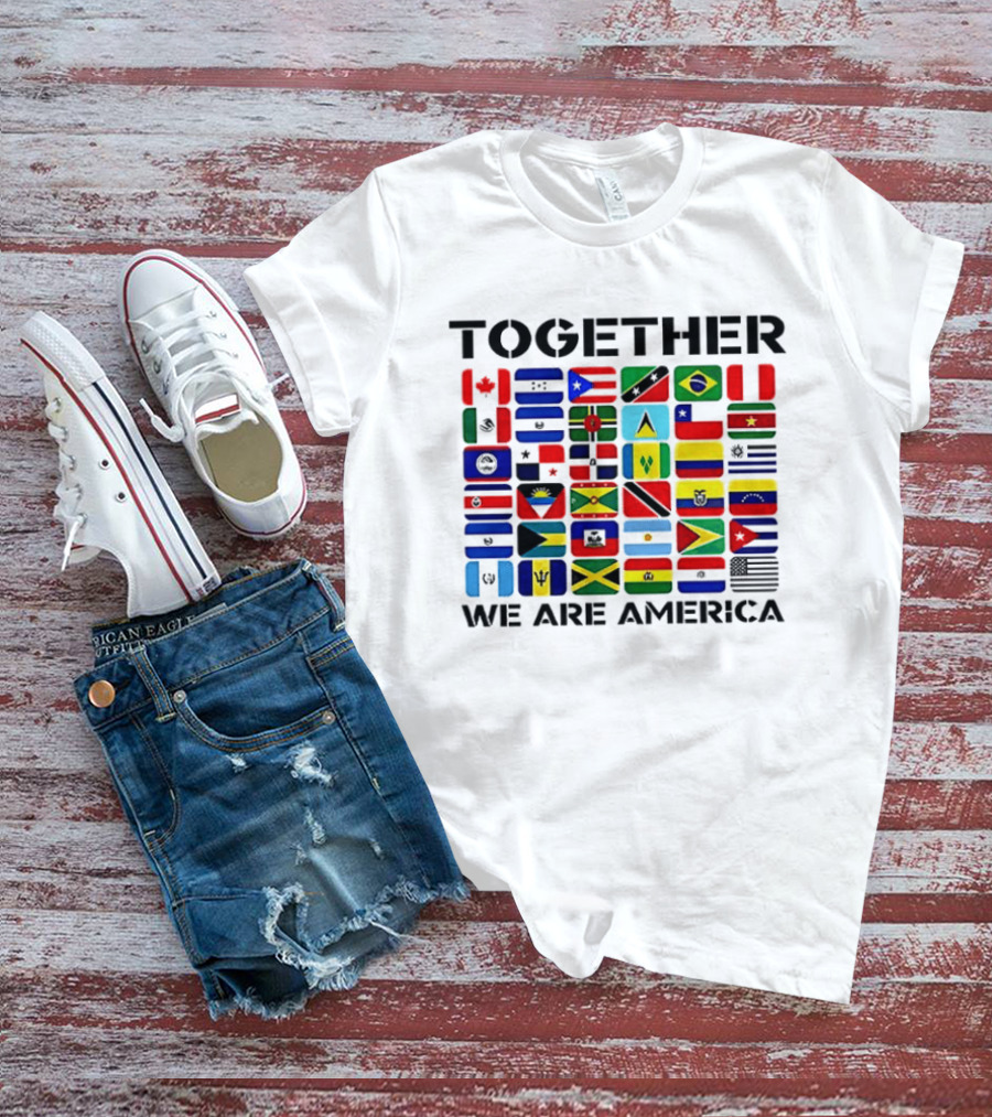 Together We Are America Flags Unity And Diversity T-Shirt