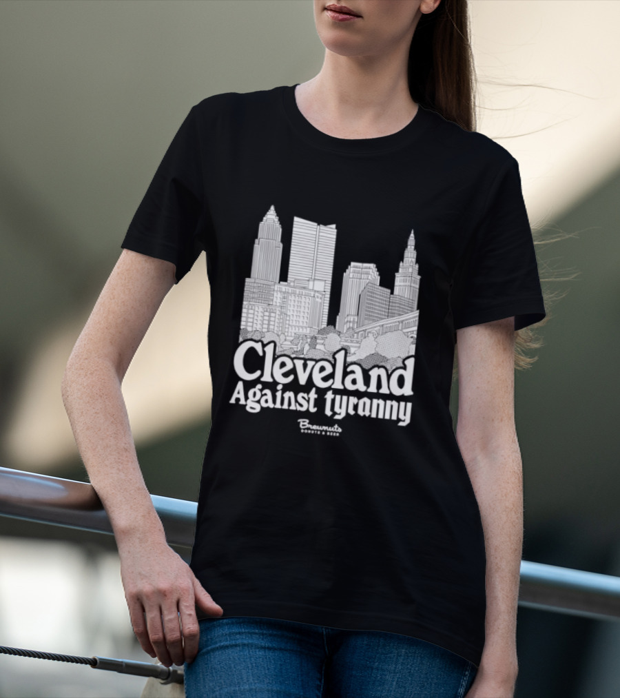 Cleveland Against Tyranny City Skyline Tower City Terminal Towers T-Shirt