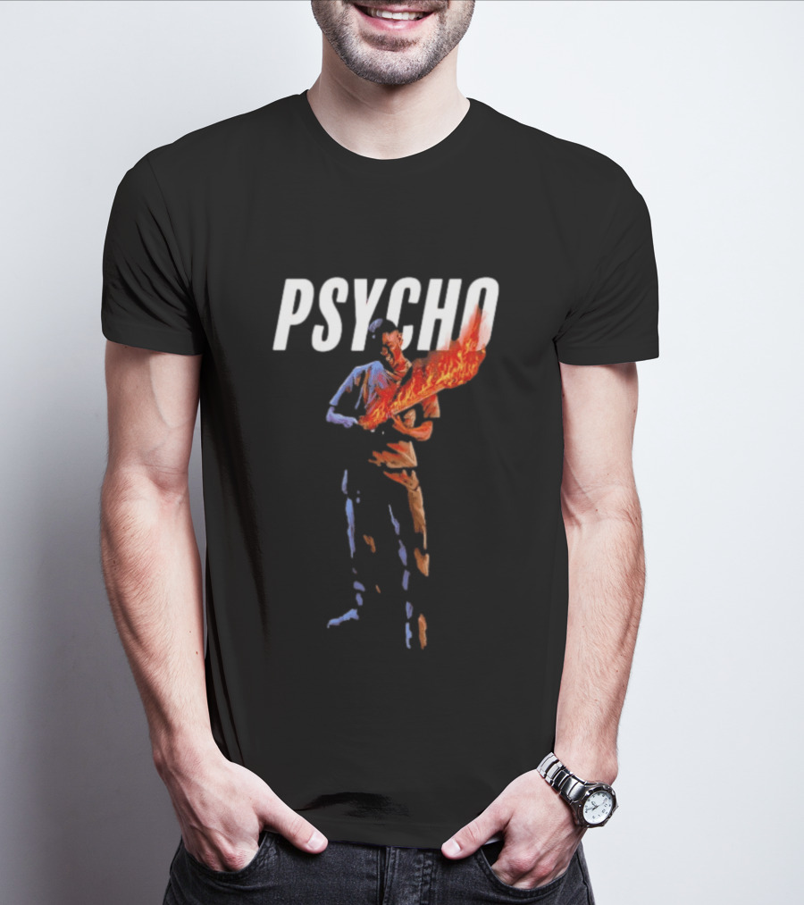 Psycho Fiery Abstract Figure T-Shirt