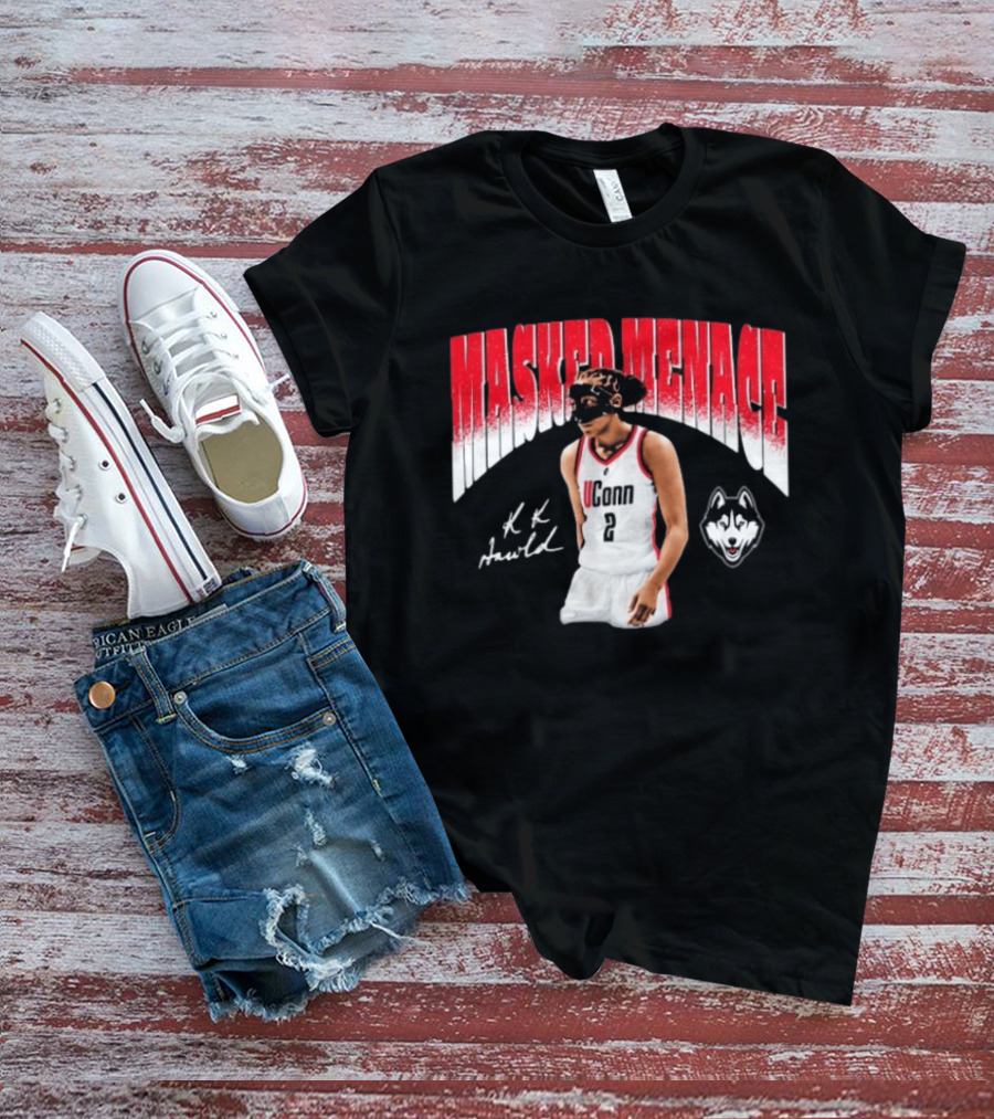 UConn Huskies KK Arnold Masked Menace Basketball Player T-Shirt