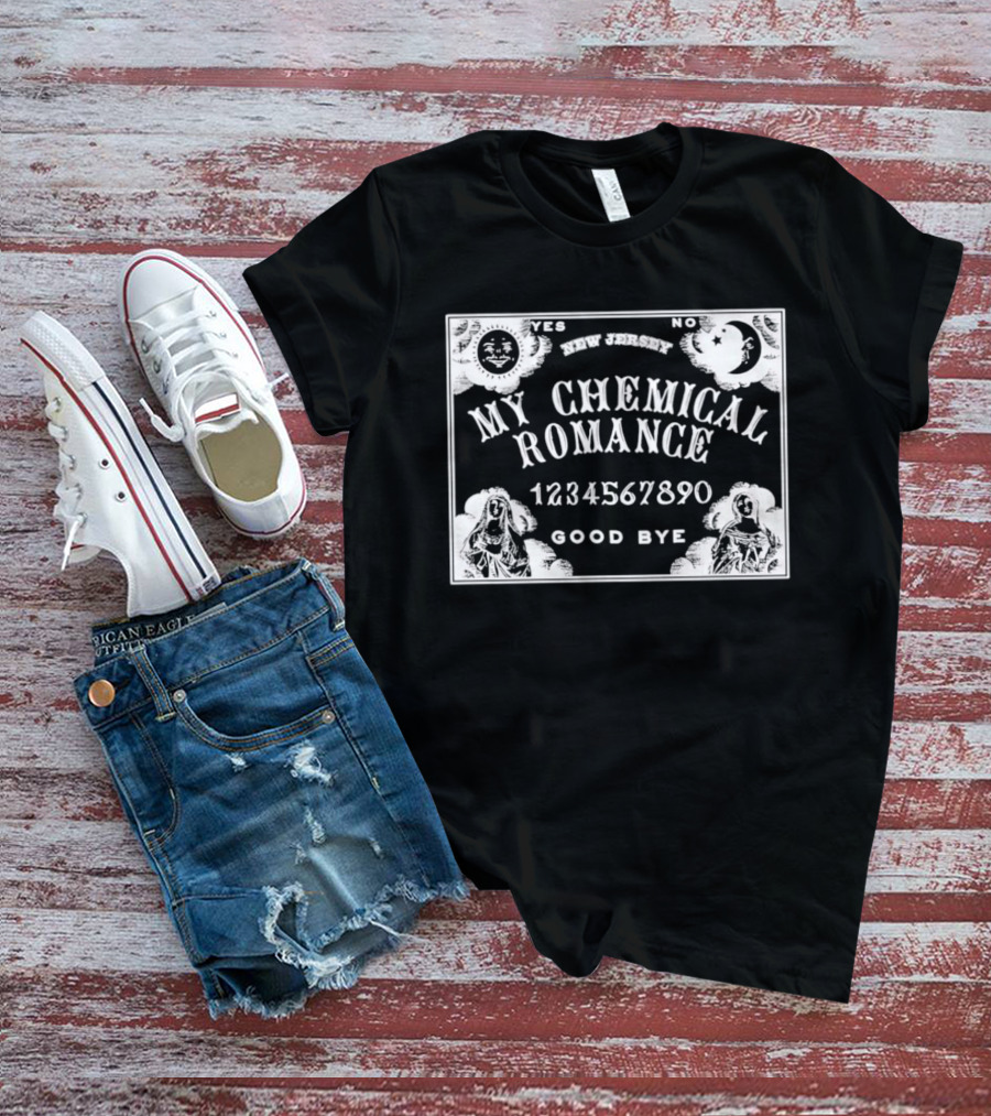 My Chemical Romance Goodbye Spirit Board Design Yes No Moon Sun Numbers T-Shirt