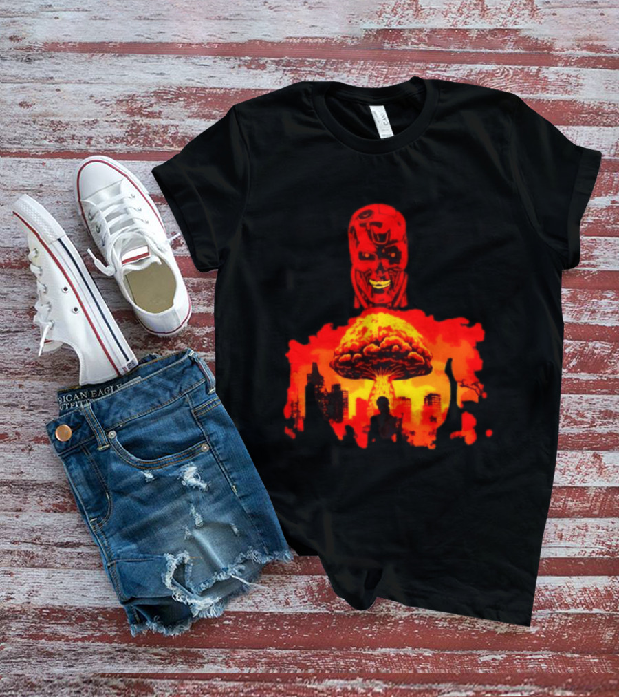 Determined Fate Skull Red Apocalypse Scene T-Shirt