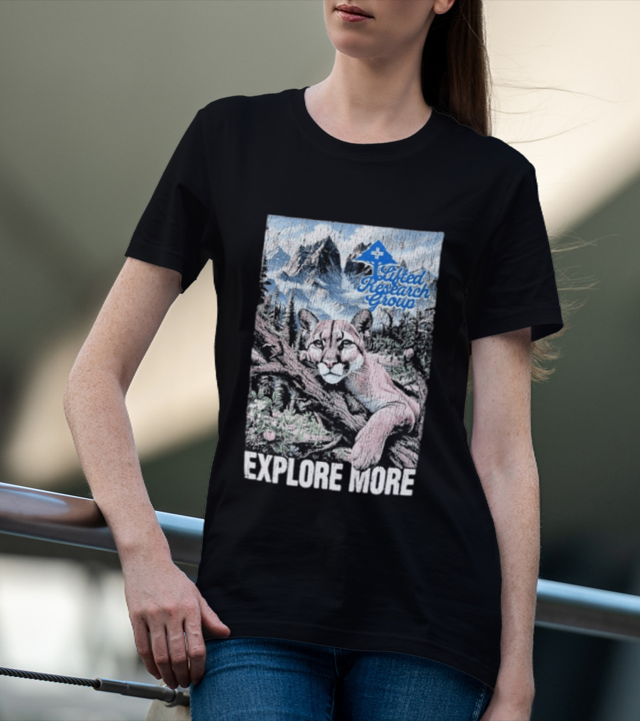 Lifted Research Group Explore More With Mountain Lion And Scenic Forest T-Shirt