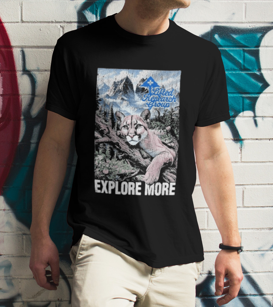 Lifted Research Group Explore More With Mountain Lion And Scenic Forest T-Shirt