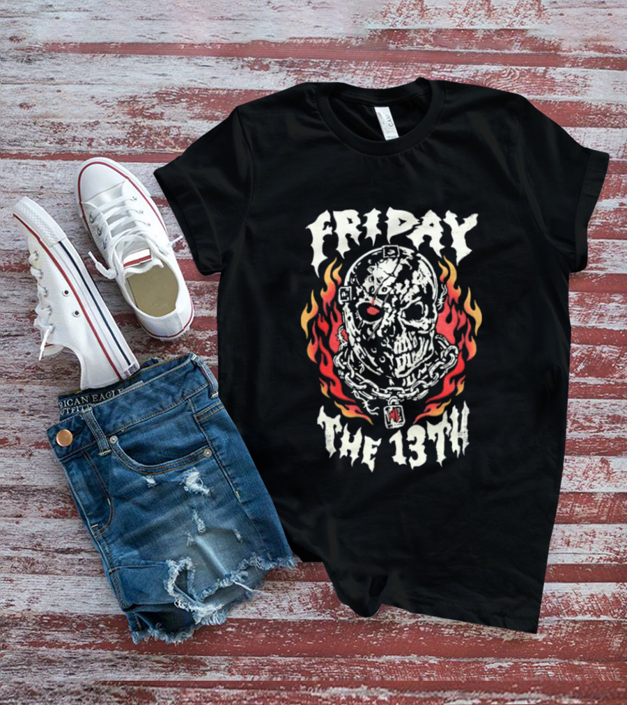 Friday The 13th Skulled Fire Warren Lotas T-Shirt
