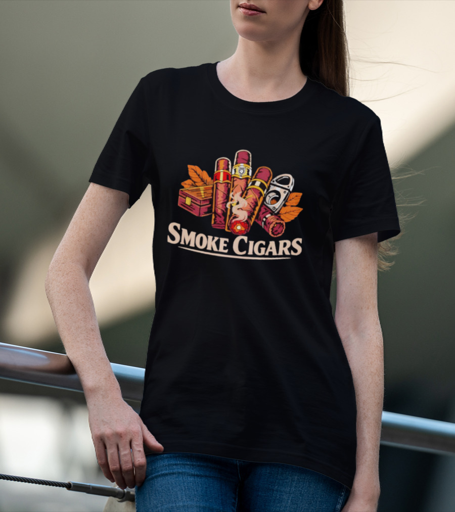 Smoke Cigars With Humidor And Cutter T-Shirt