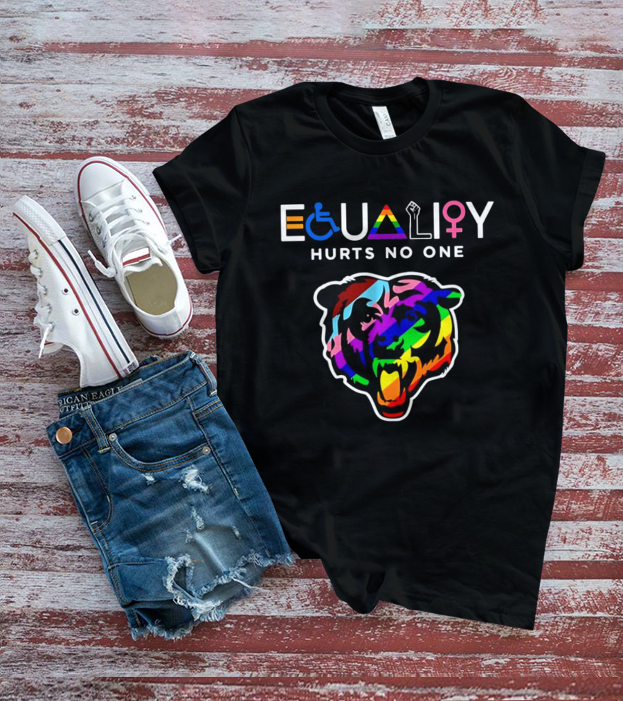 Chicago Bears Equality Hurts No One Rainbow Bear Diversity T-Shirt