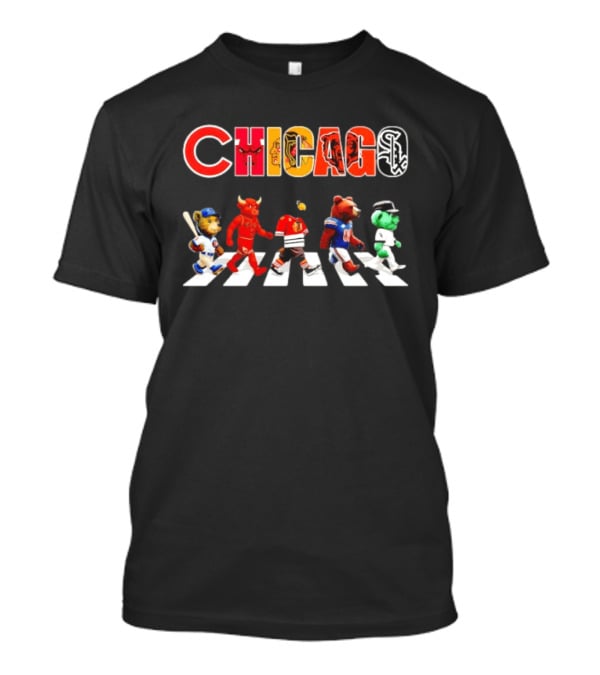 Chicago Bulls Blackhawks Bears White Sox Cubs Abbey Road Streetxty T-Shirt