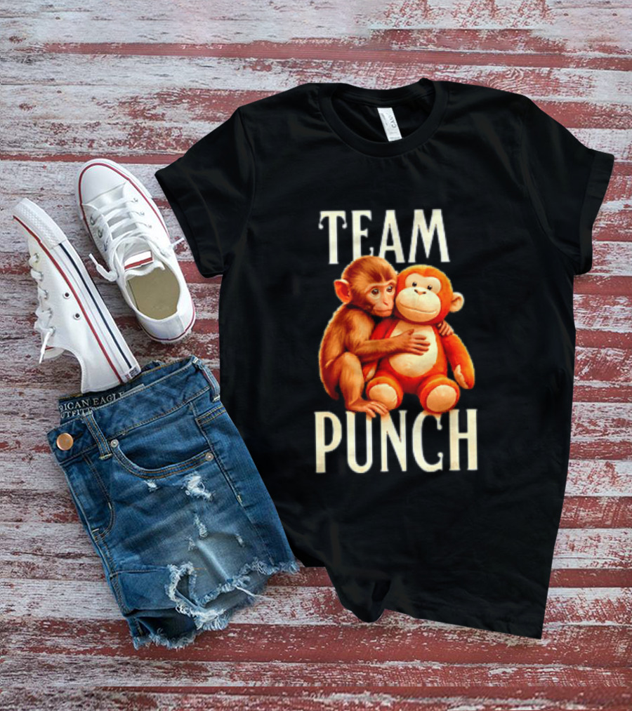 Baby Monkey Team Punch Cartoon T-Shirt