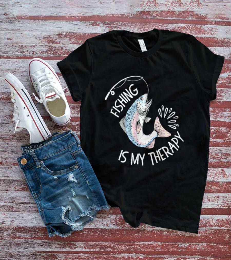 Fishing Is My Therapy Rainbow Trout Splash T-Shirt
