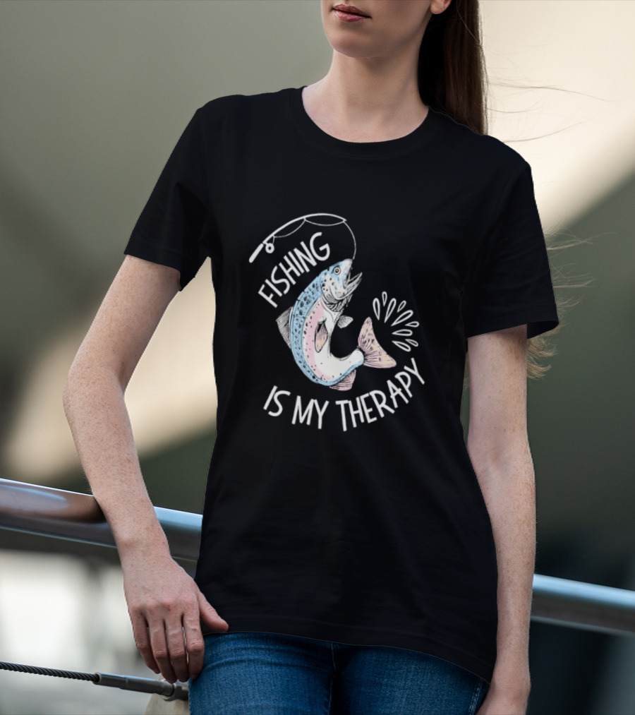 Fishing Is My Therapy Rainbow Trout Splash T-Shirt
