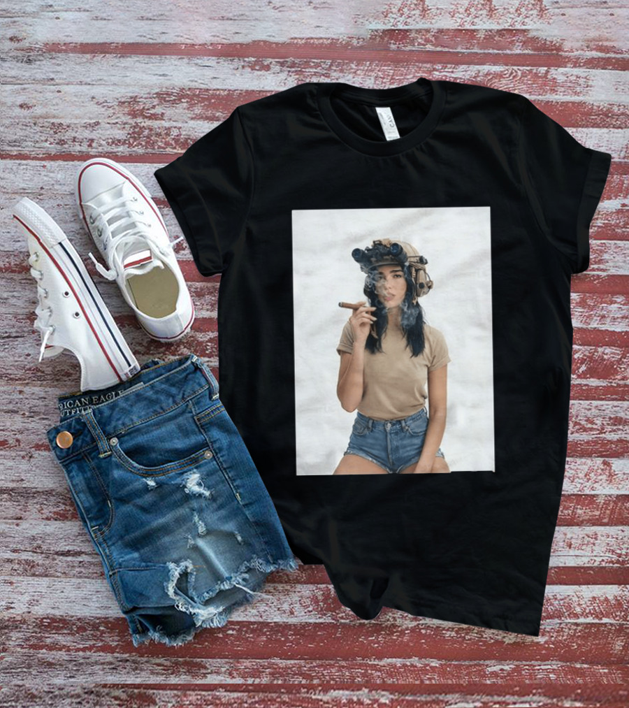 D Lipa Smoking Cigar Night Vision Helmet Aesthetic T-Shirt