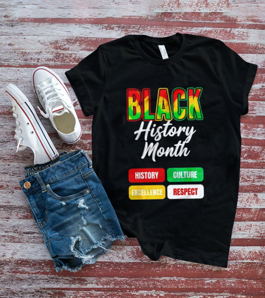 BLACK History Month History Culture Excellence Respect T-Shirt