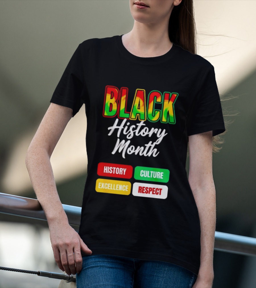 BLACK History Month History Culture Excellence Respect T-Shirt