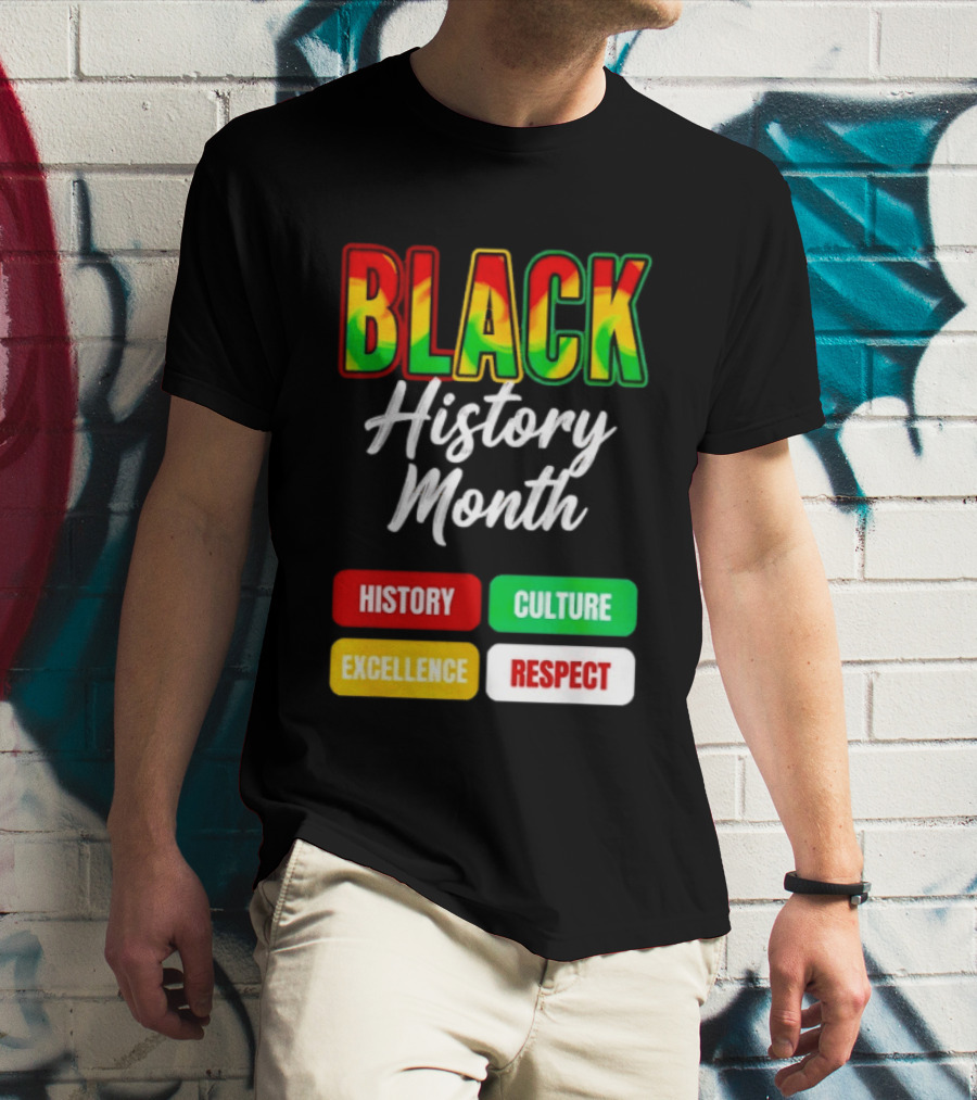 BLACK History Month History Culture Excellence Respect T-Shirt