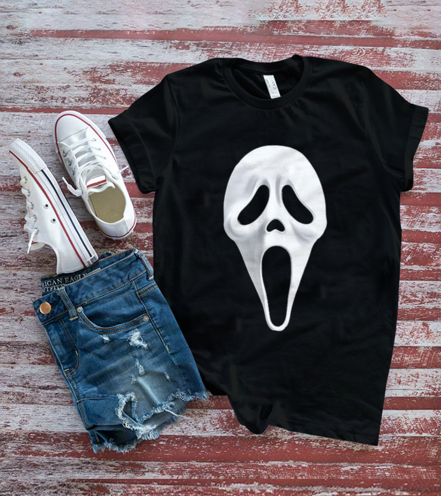 Ghost Face Scream Mask Iconic Horror Villain T-Shirt